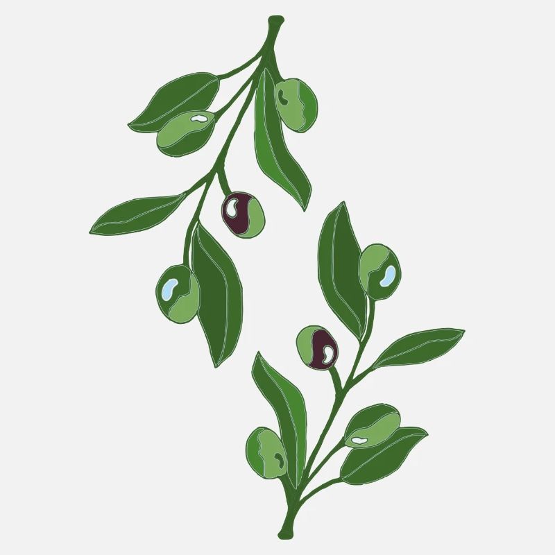 Olive Branch Illustration Green Elegant