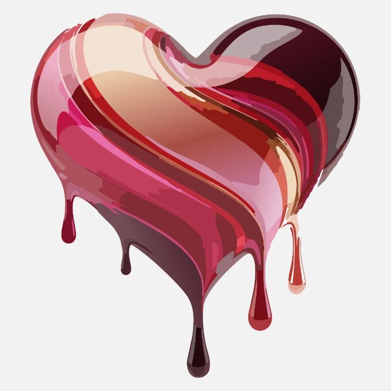 Cœur Fluide Rose Rouge