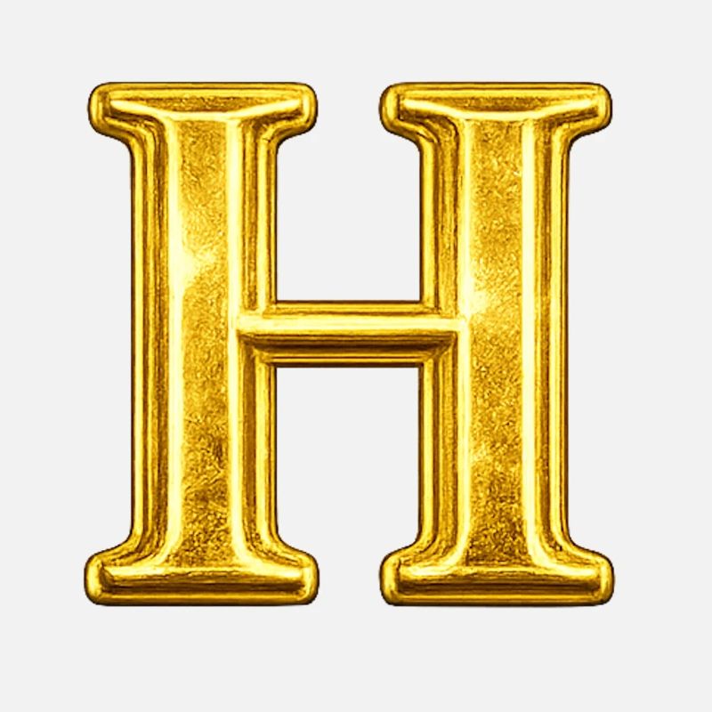 Monogramme en H d’or