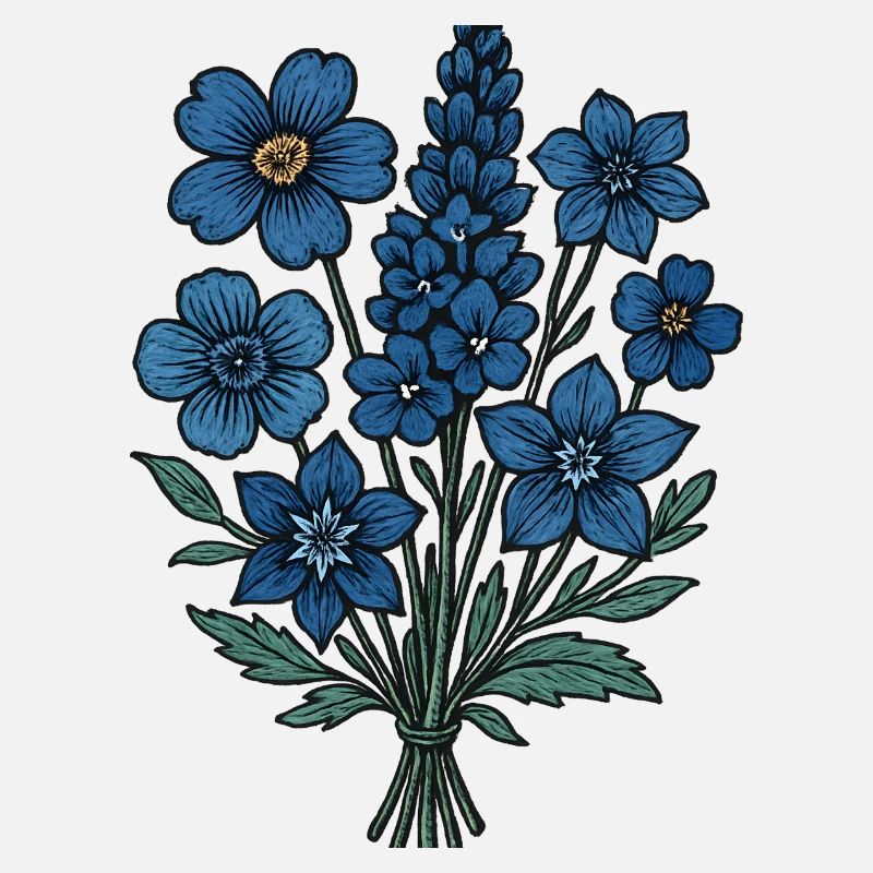 Bouquet de Fleurs Bleues