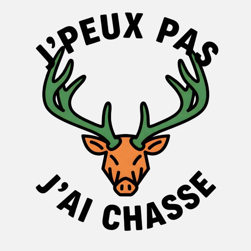 Tête cerf néon vert et orange