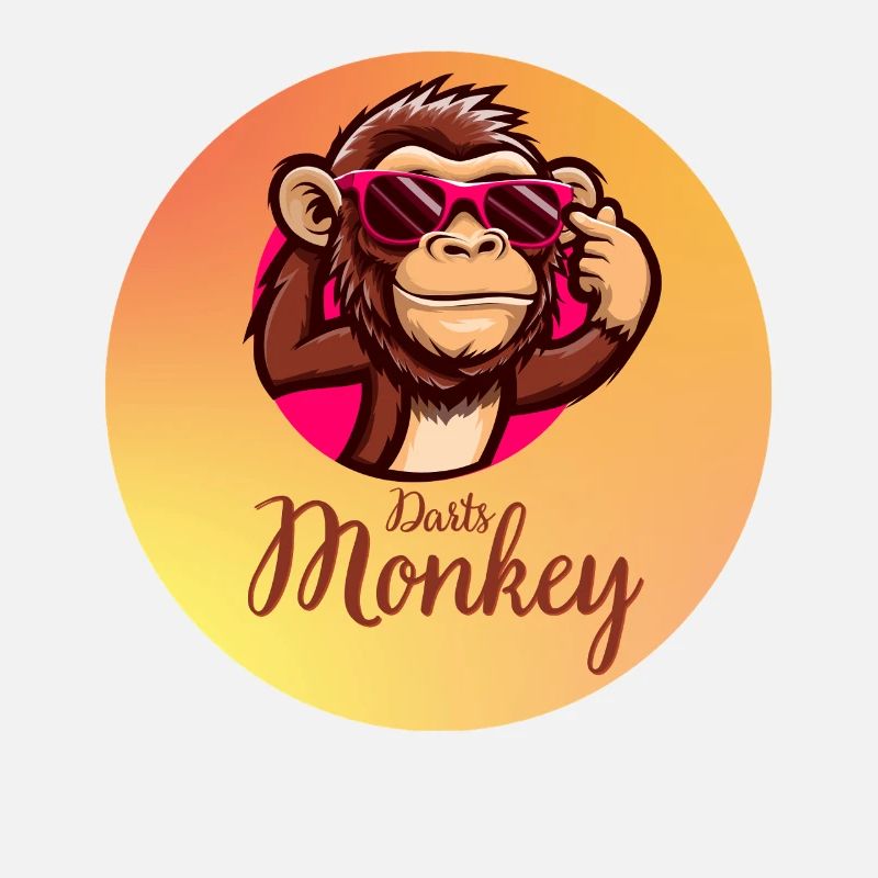 Darts Monkey Glasses Motif