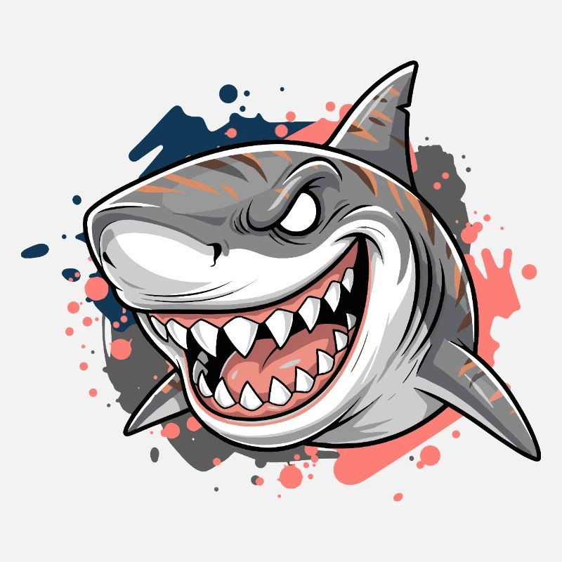 Graffiti de requin en colère