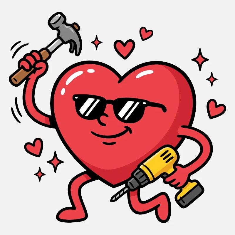 Funny Valentine's Day greeting for men: carpenters,