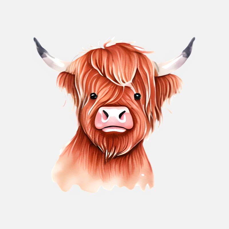 Highland Cattle Rind Illustration