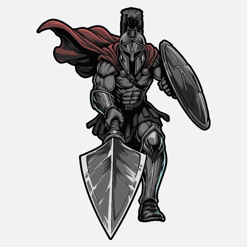 Spartan Warrior Spear Shield Mascot Sport