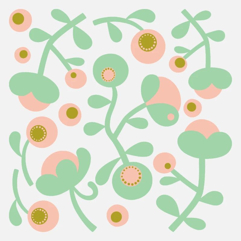 Pivoines abstraites L Blush rose vert citron
