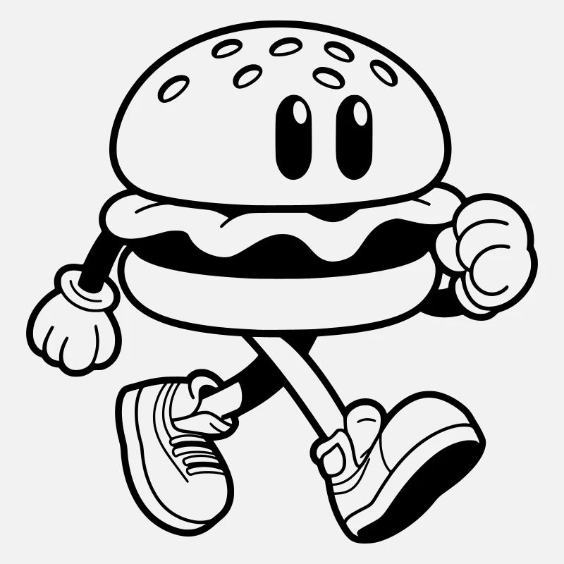 Un burger drôle de course de fast-food