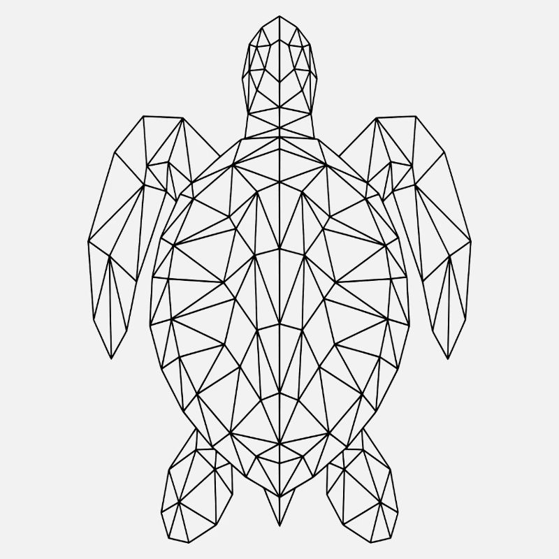 Geometric Sea Turtle Black Silhouette