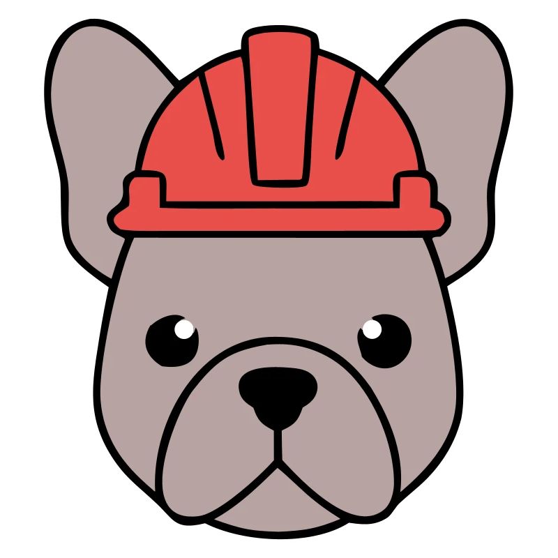 Frenchie Construction Worker Helmet Head
