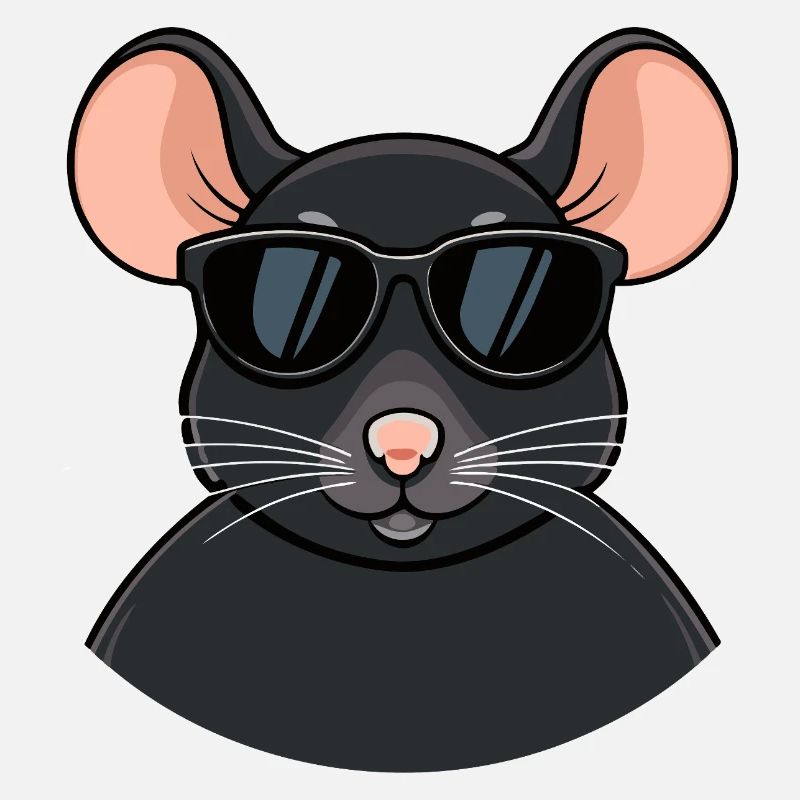 Souris chic lunettes noires