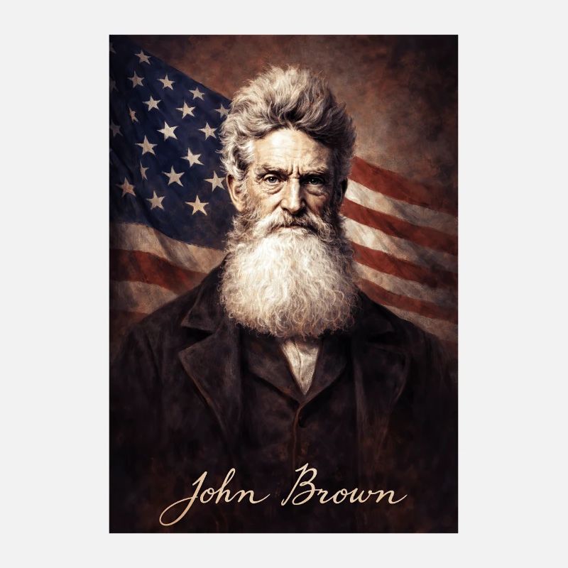 John Brown Portrait with US Flag