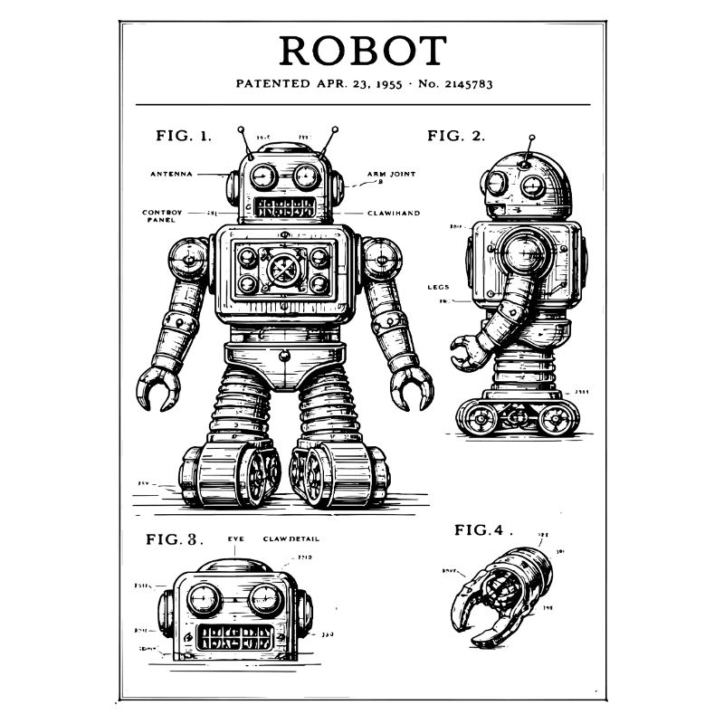 Plan de brevet de robot vintage