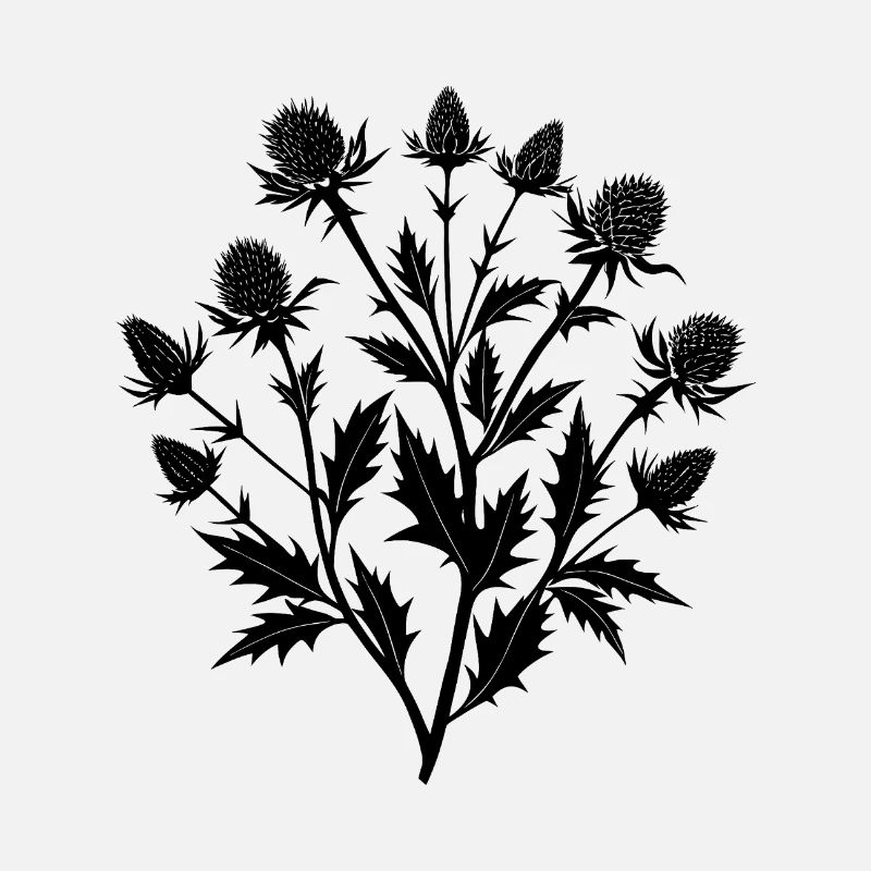 Scottish Thistle Plant Branch Bouquet