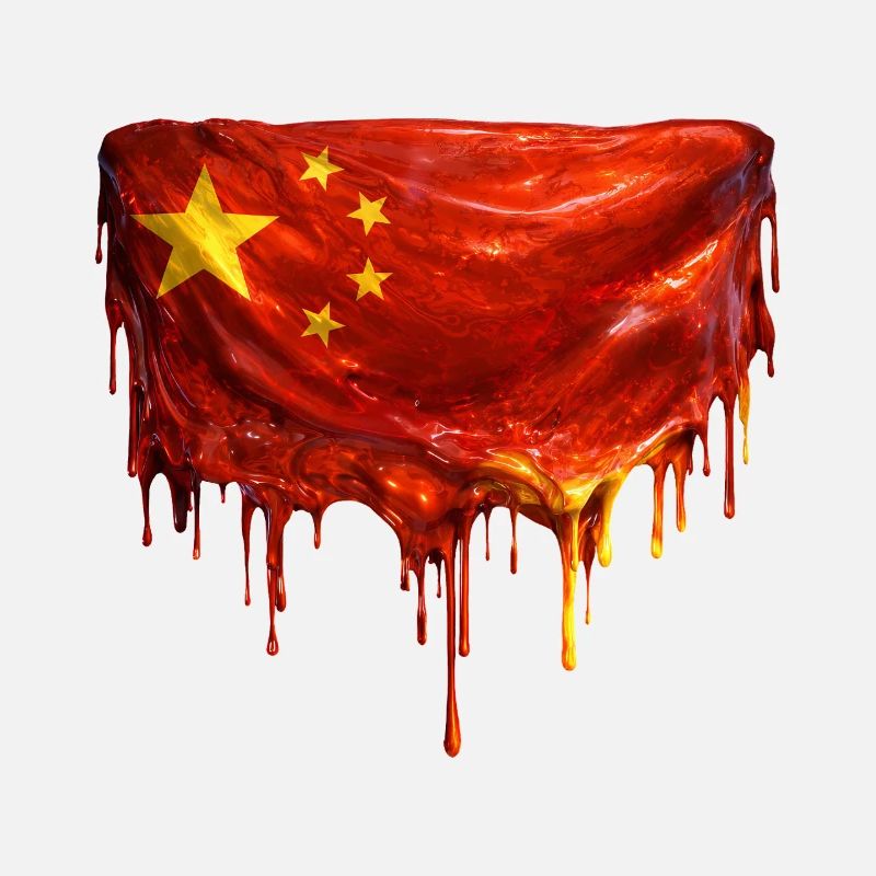 Art du drapeau chinois dégoulinant