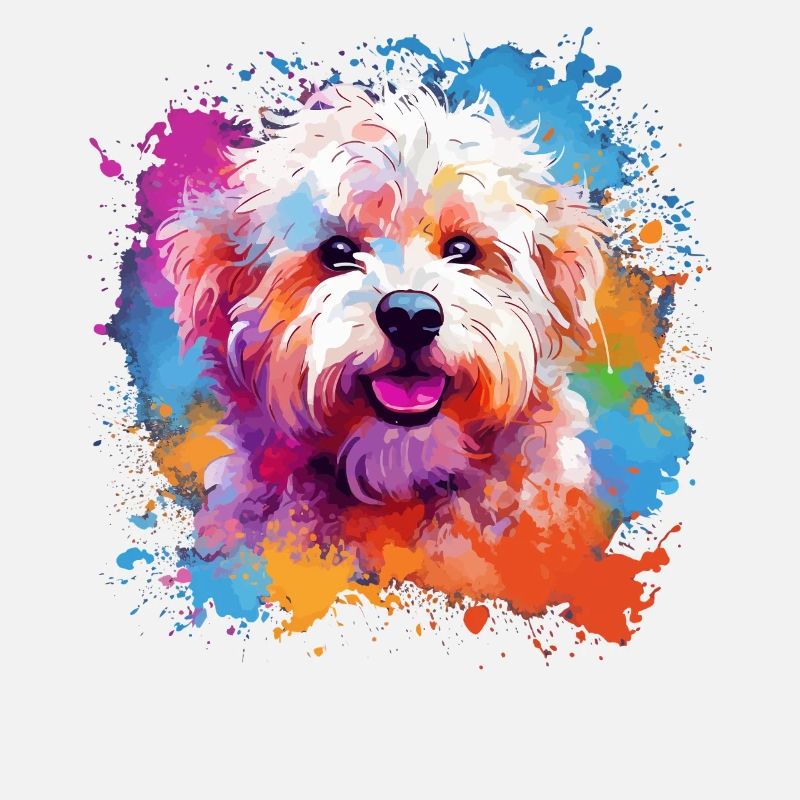 Bunte Hundespritzkunst Bichon Fris