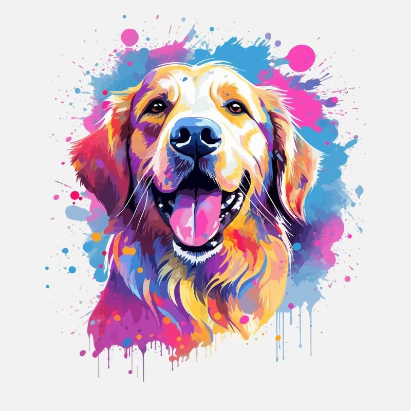 Bunte Hunde-Splash-Kunst Golden Retriever