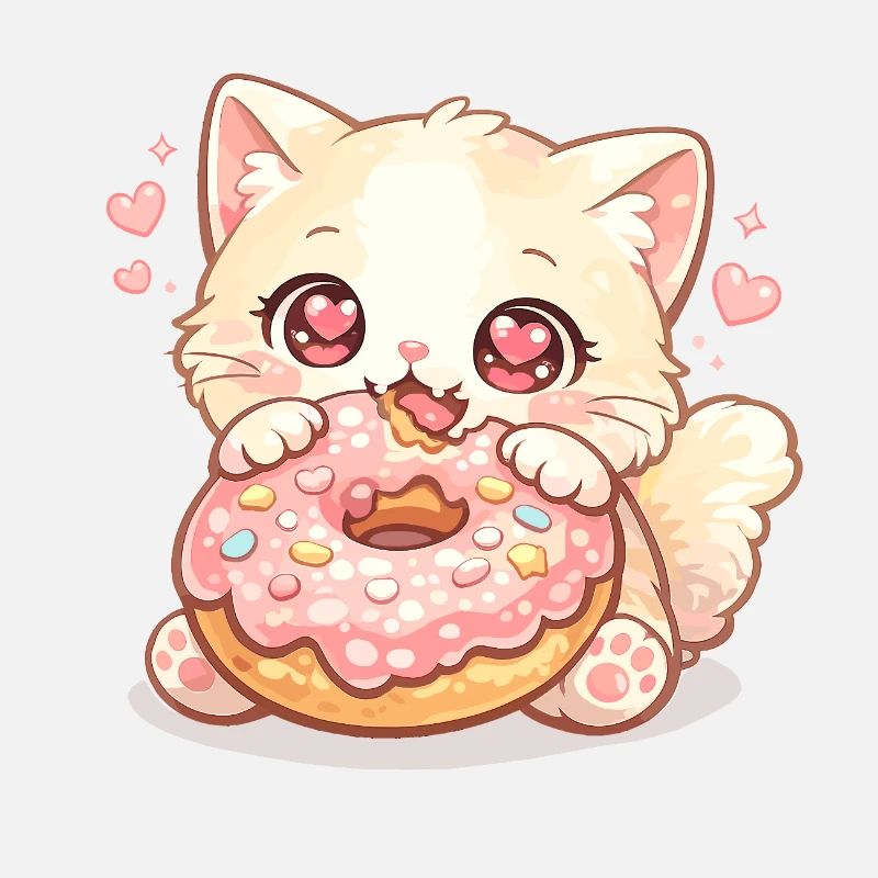 Kätzchen mit Donut