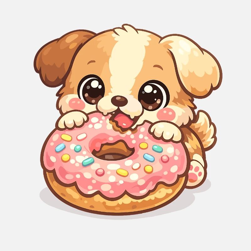 Small dog and donut