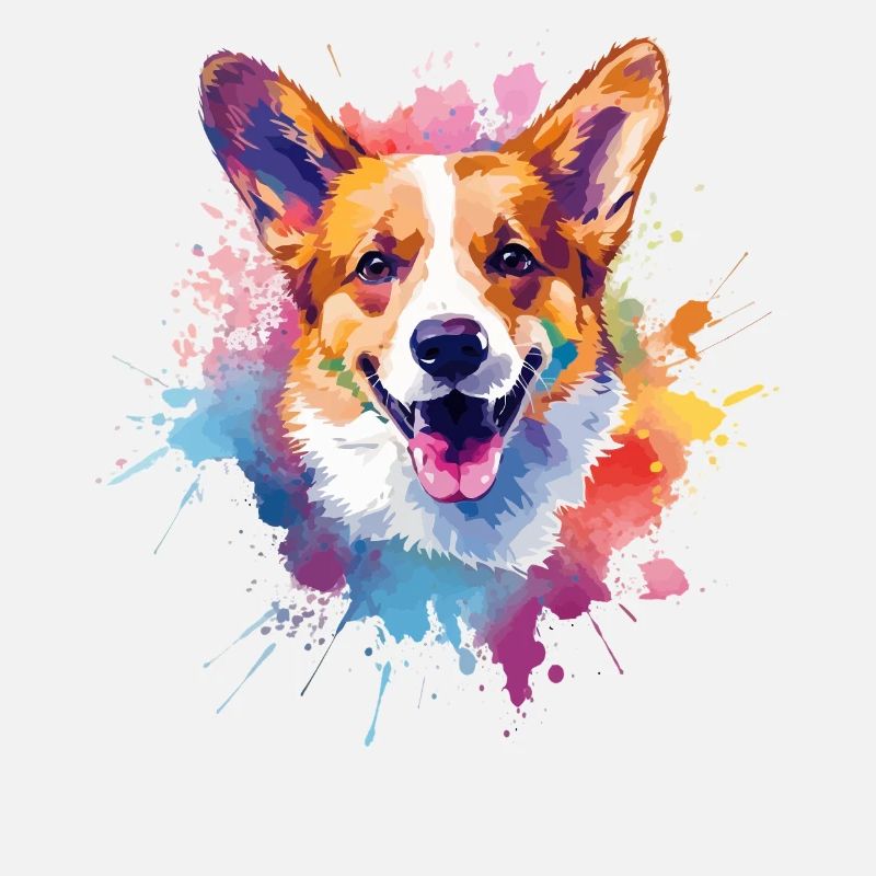 Bunte Splash-Kunst Pembroke Walisischer Corgi-Hund
