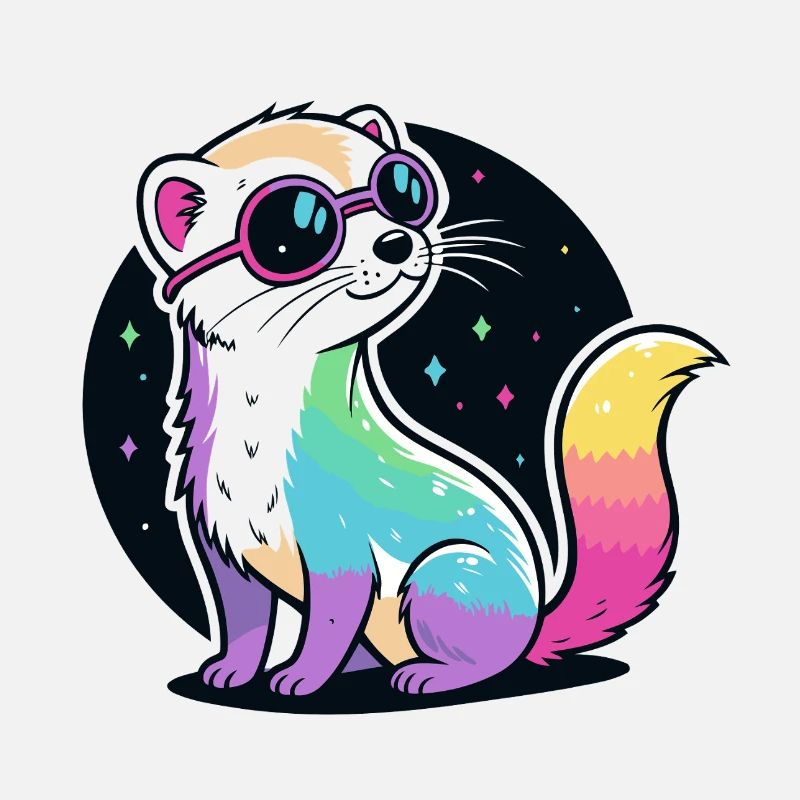 Cosmic Ferret Rainbow Pink Brille
