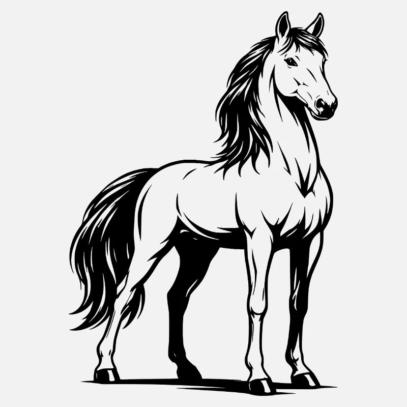 Pferd_stehend_Schwarz
