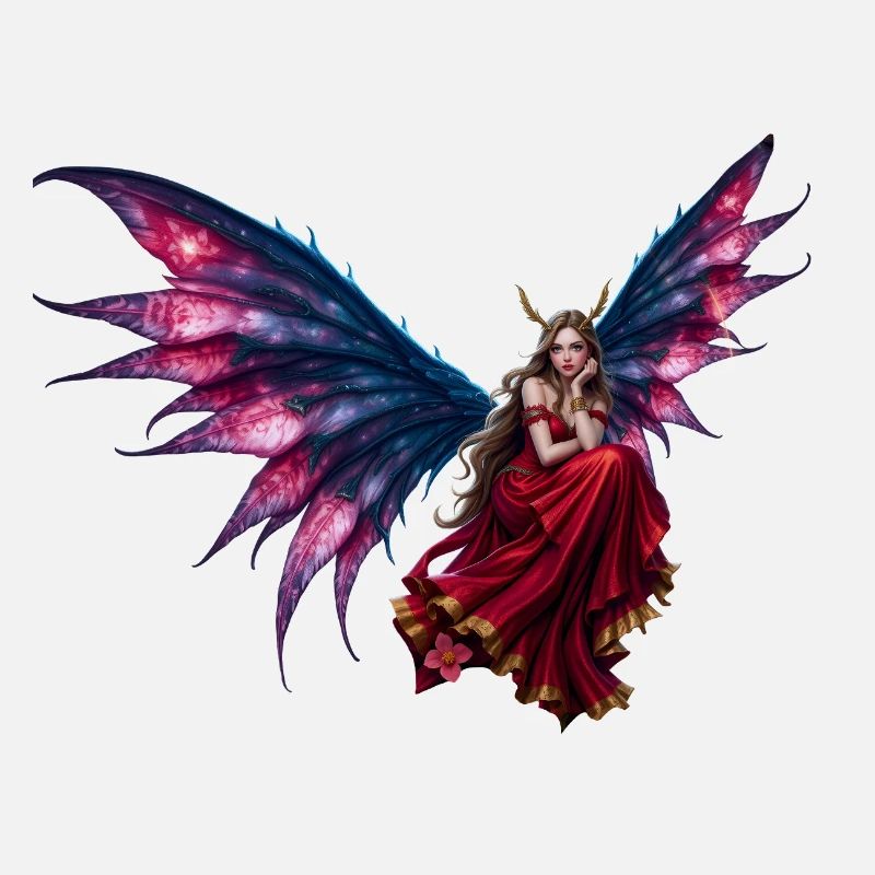 Fée Ailée Néon Rouge