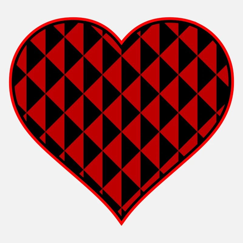 Cœur avec des triangles rouges