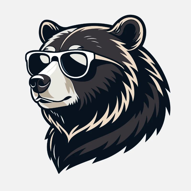 Ours en lunettes de soleil graphique