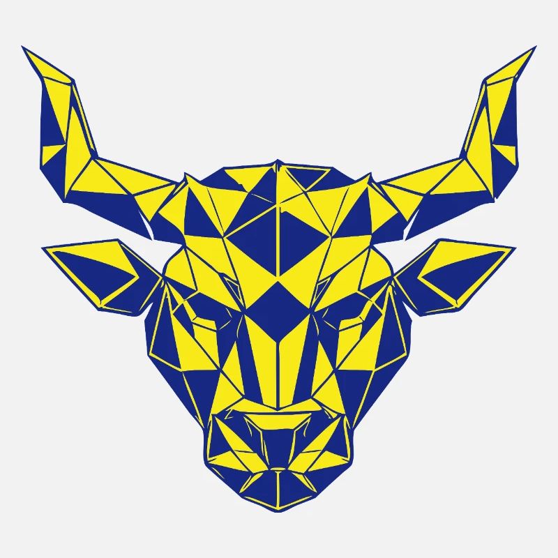 Geometric Bull Head Yellow-Navy