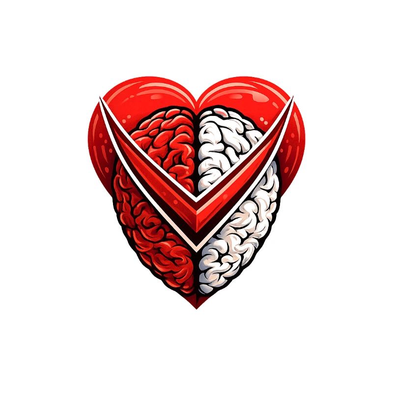 Split Heart Brain Emblem