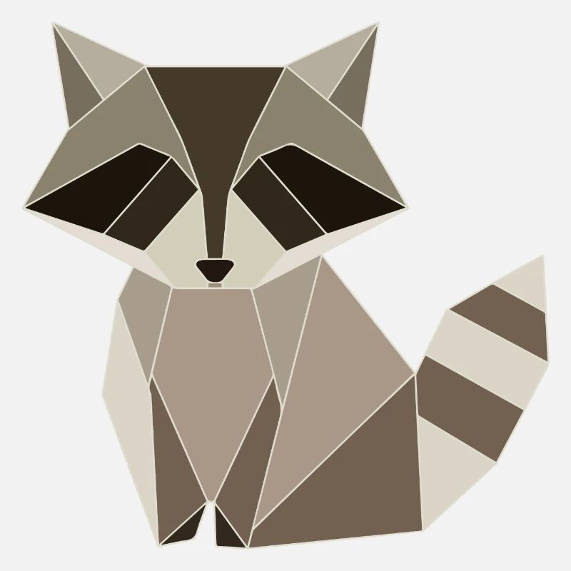 Raccoon Polygon Geometry Design