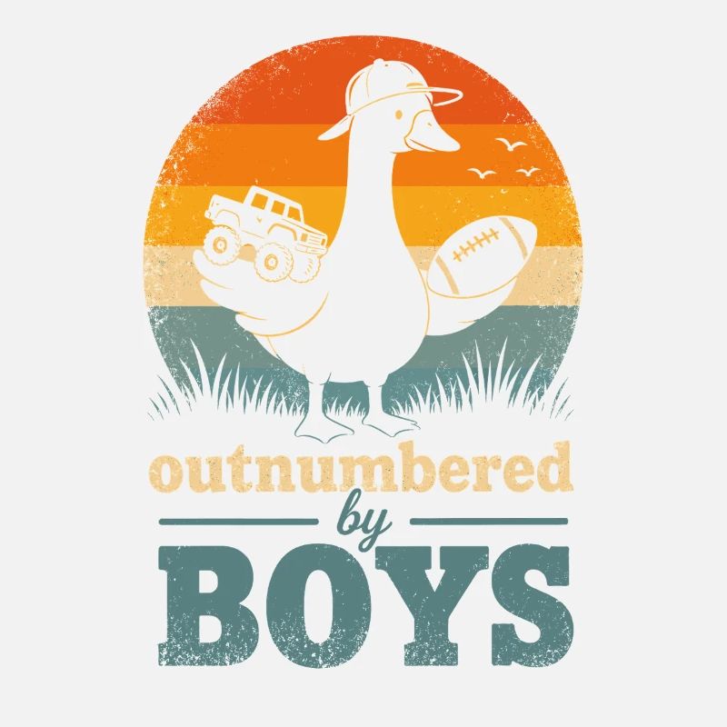 Outnumbered by Boys Retro Duck