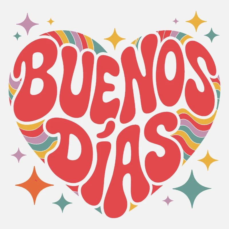 Groovy Buenos Dias Retro Heart