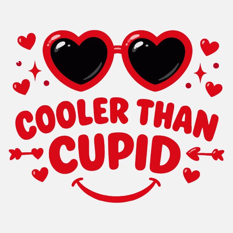 Cooler als Amor Retro-Herzen