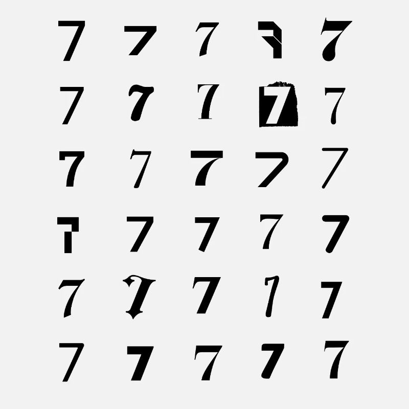 Numéro 7 Numérologie Design typographique