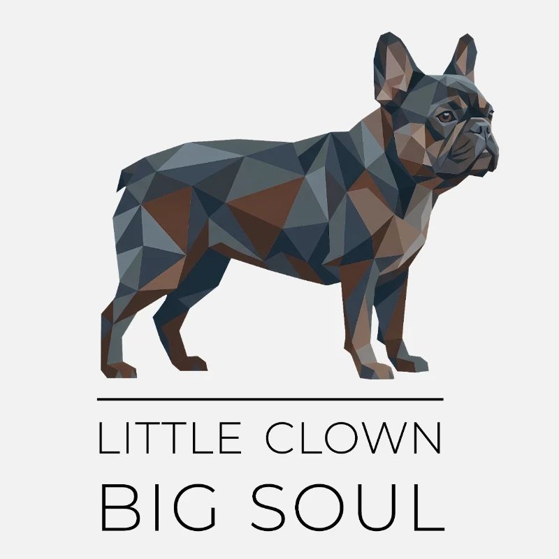 Art Low-Poly du Bouledogue Français - Petit Clown
