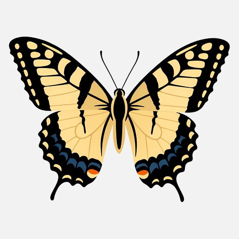 Ailes de papillon noir jaune