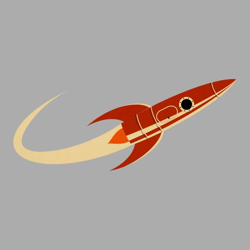 Fusée spatiale rouge