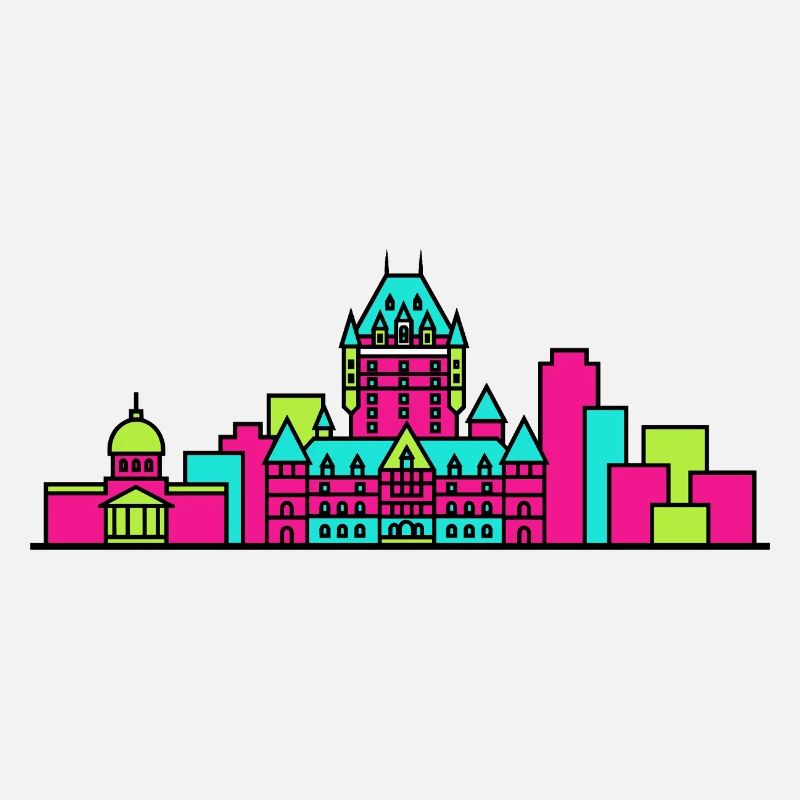 Skyline Quebec City Chteau Frontenac Kunst