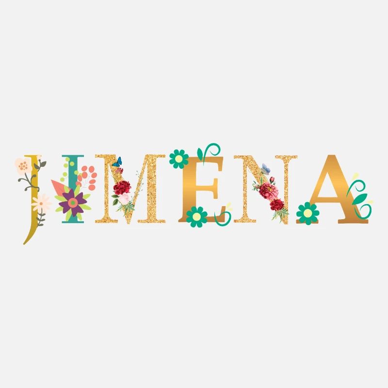 JIMENA Name mit Blumen geschmückt