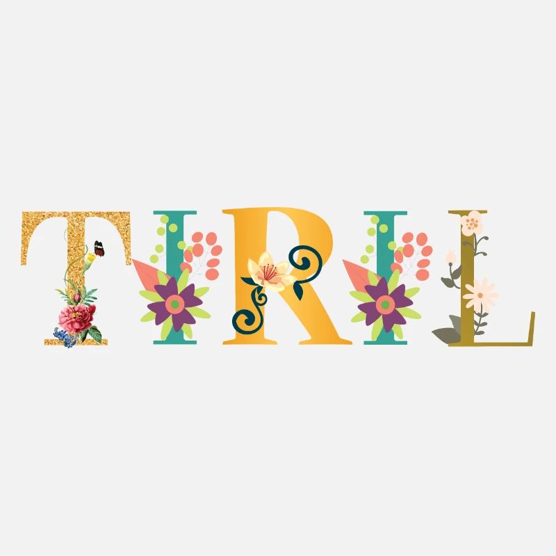 TIRIL Name Decorated with Flowers