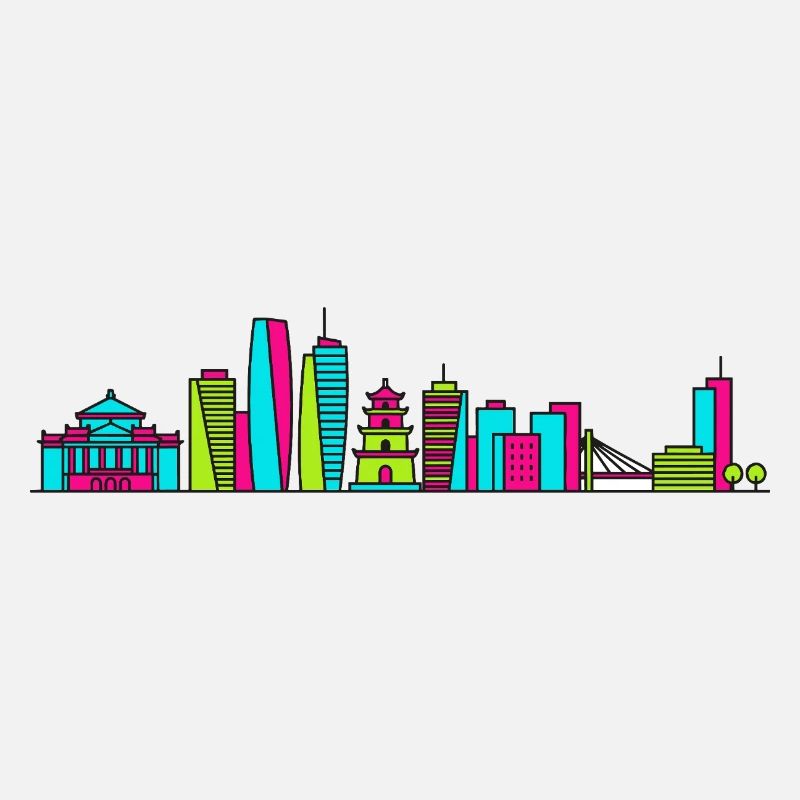 Hanoi City Skyline One Pillar Pagode Kunst