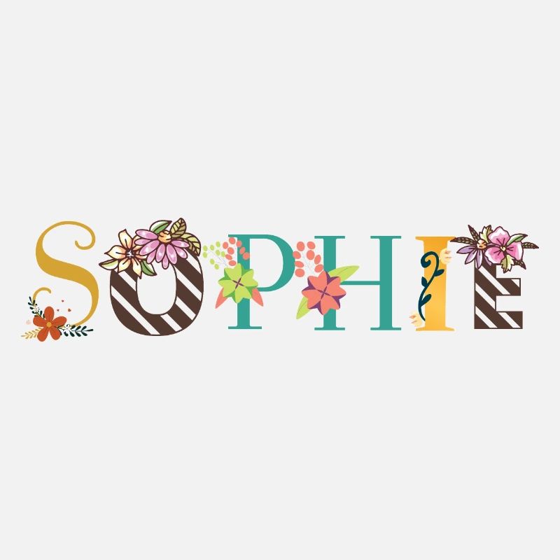 Art du nom SOPHIE avec fleurs brodées