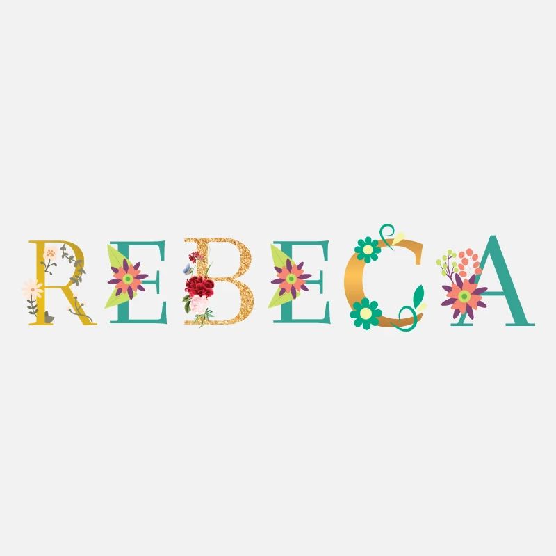 REBECA Name mit Blumen geschmückt