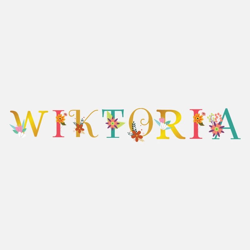Le nom WIKTORIA est décoré de fleurs
