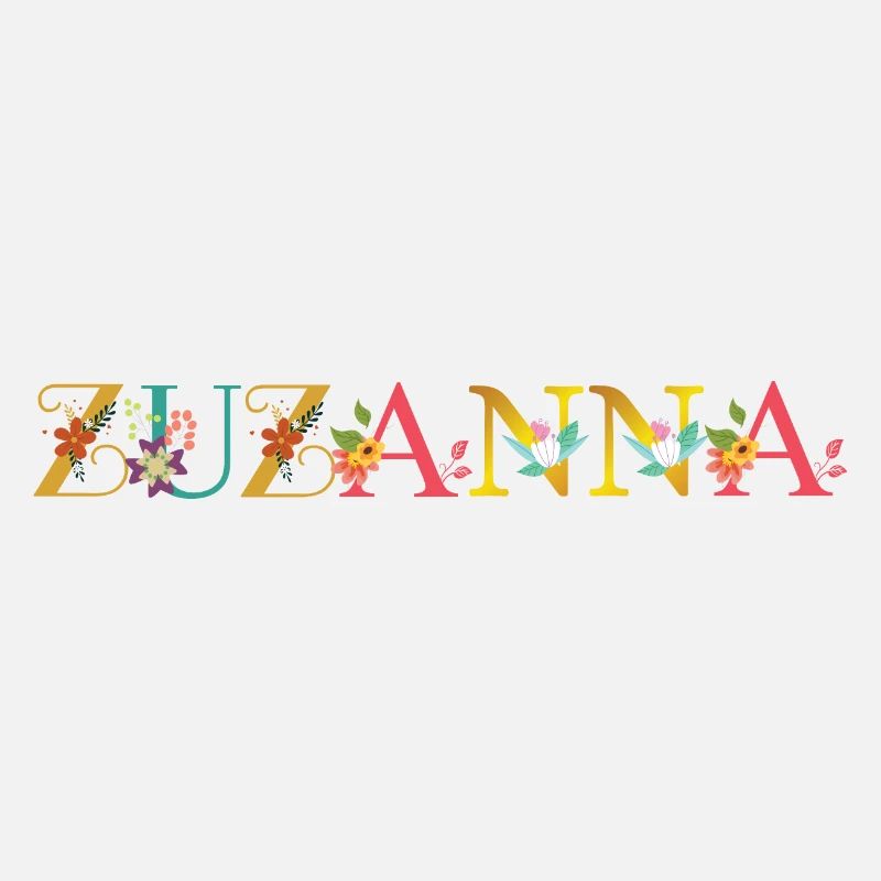 Le nom de ZUZANNA est décoré de fleurs