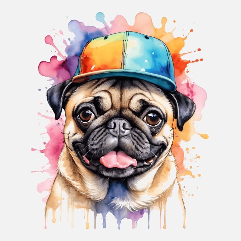 Carlin Snapback Cap Chien Coloré Drôle Design Imprimer