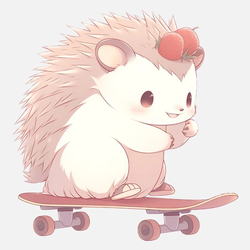 Cute hedgehog skating