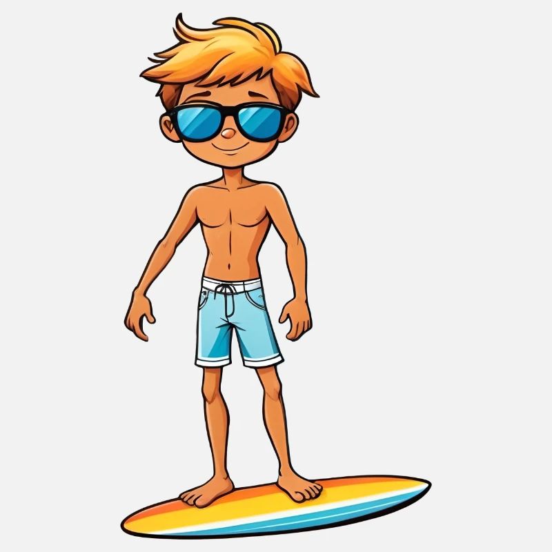 Cool Jeune Surfeur Dude Boy